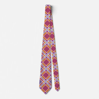 Chequered Diamond Plaid - Red and Purple Tie