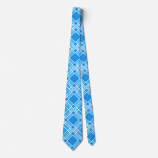 Chequered Diamond Plaid - Sky Blue Tie