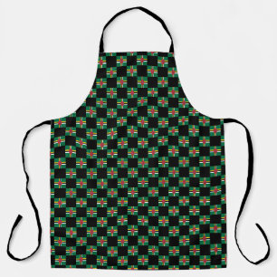 Chequered Dominica Flag Pattern Apron