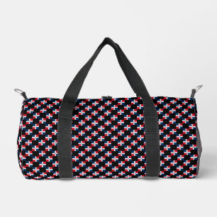Chequered Dominican Republic Flag Pattern Duffle Bag