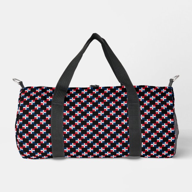 Chequered Dominican Republic Flag Pattern  Duffle Bag (Front)