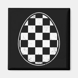Chequered Easter Egg Race Car Gamer Funny Retro Ea Magnet