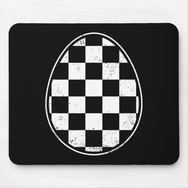 Chequered Easter Egg Race Car Gamer Funny Retro Ea Mouse Pad (Front)