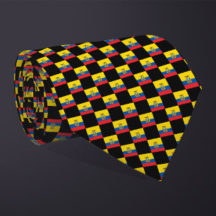 Chequered Ecuador Flag Pattern  Tie