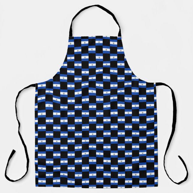 Chequered El Salvador Flag Pattern  Apron (Front)