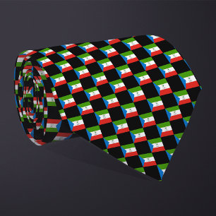 Chequered Equatorial Guinea Flag Pattern Tie