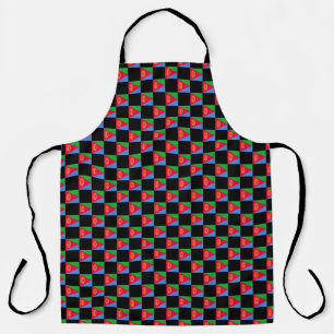 Chequered Eritrea Flag Pattern  Apron