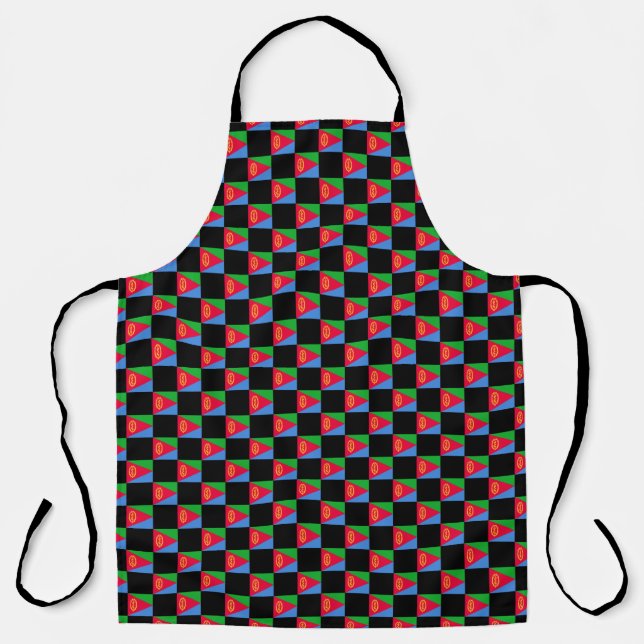 Chequered Eritrea Flag Pattern  Apron (Front)