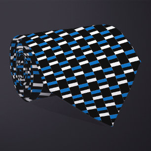 Chequered Estonia Flag Pattern  Tie