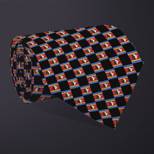Chequered Eswatini Flag Pattern Tie