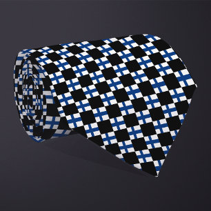 Chequered Finland Flag Pattern Tie
