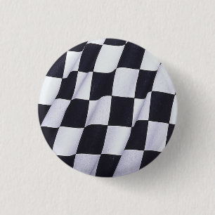 Chequered flag 1 inch round button