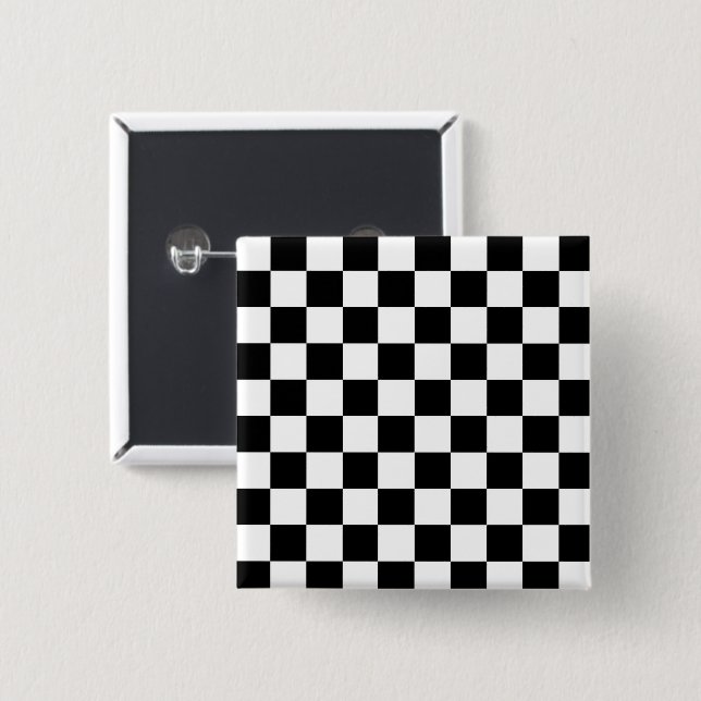 Chequered Flag   2 Inch Square Button (Front & Back)