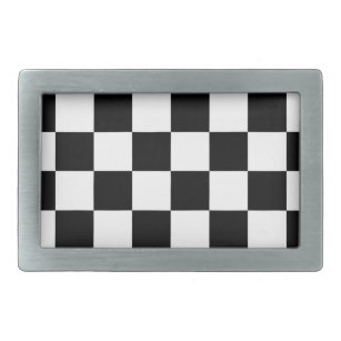 Chequered flag auto racing belt buckle