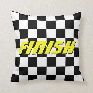 Chequered flag auto racing pattern zippered throw pillow
