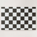 Chequered Flag (Black and White) (Checker Pattern) Jigsaw Puzzle<br><div class="desc">This design features a black-and-white chequered flag that is typically used in motor racing to indicate the finish. The flag is often associated with the winner of a race, since they are the first to drive past the chequered flag. The pattern can also be seen as influenced by a checkerboard,...</div>