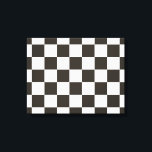 Chequered Flag (Black and White) (Chequered Patter Canvas Print<br><div class="desc">This design features a black-and-white chequered flag that is typically used in motor racing to indicate the finish. The flag is often associated with the winner of a race, since they are the first to drive past the chequered flag. The pattern can also be seen as influenced by a chequerboard,...</div>