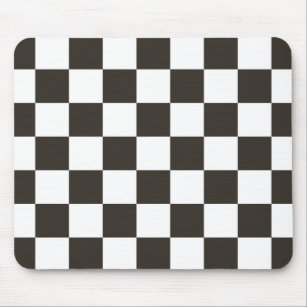 Chequered Flag (Black and White) (Chequered Patter Mouse Pad
