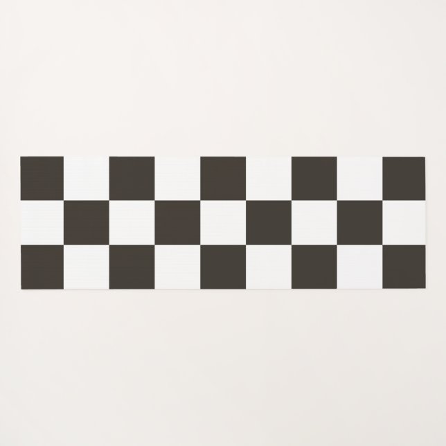Chequered Flag (Black and White) (Chequered Patter Yoga Mat (Back (Horizontal))