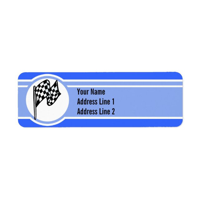 Chequered Flag; Blue (Front)