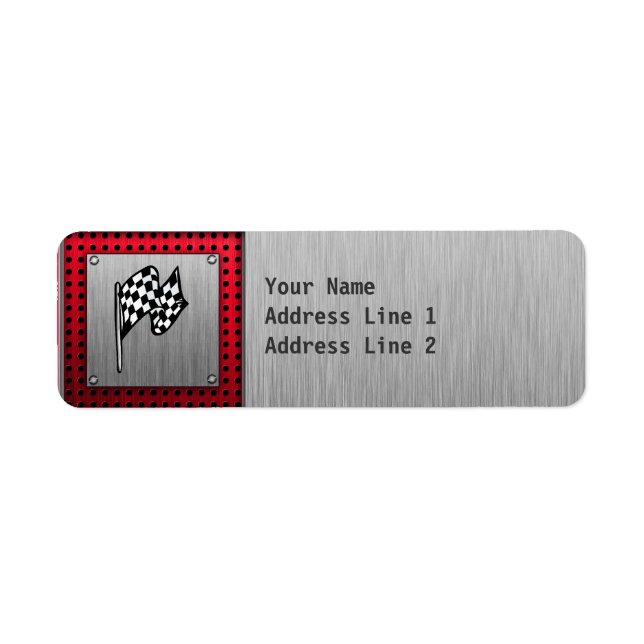 Chequered Flag; brushed aluminum look (Front)