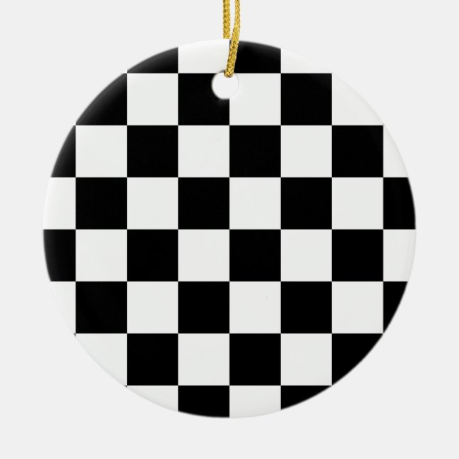 Chequered Flag Ceramic Ornament (Front)