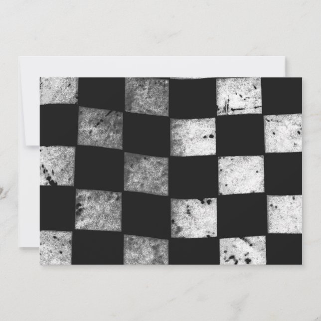 Chequered Flag Customizable Wedding Invitation (Front)