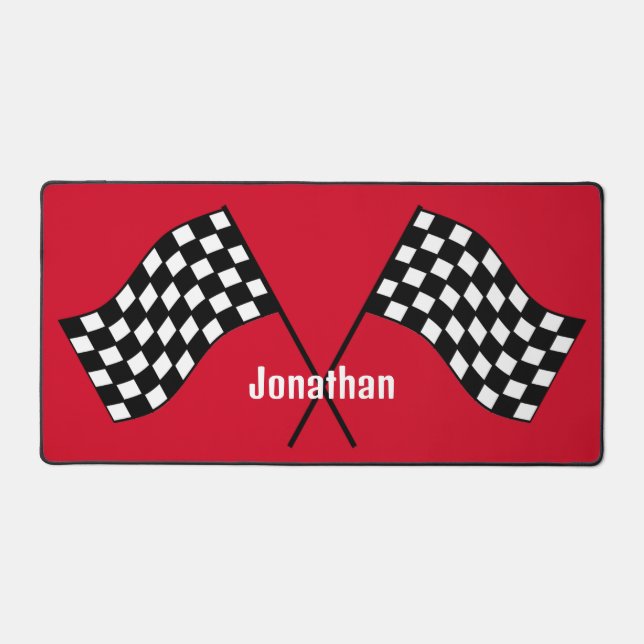 Chequered Flag Design Desk Mat (Front)