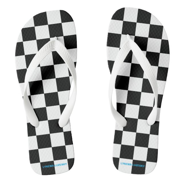 chequered flag flip flops (Footbed)