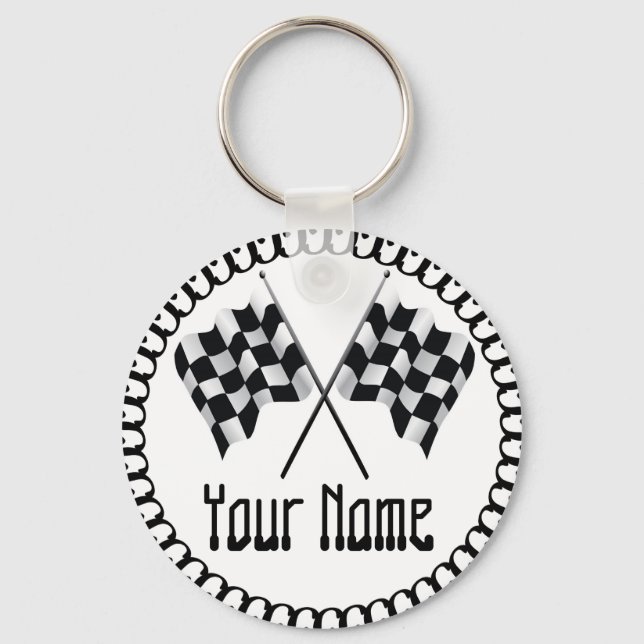 Chequered Flag Keychain (Front)
