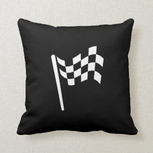 Chequered Flag Pictogram Throw Pillow
