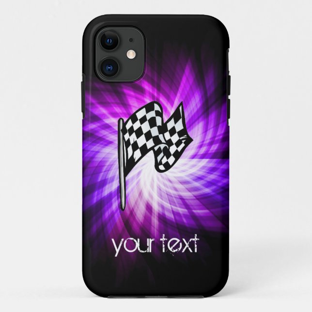 Chequered Flag; purple Case-Mate iPhone Case (Back)
