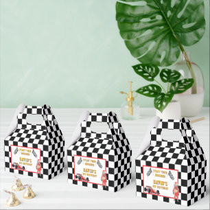 Chequered Flag Race Car 1st Birthday Favor Box
