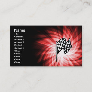 Chequered Flag; red Business Card