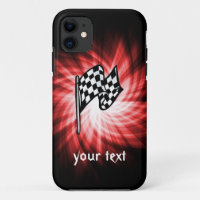 Chequered Flag; red