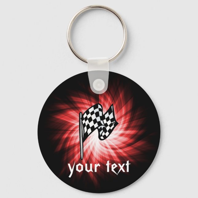 Chequered Flag; red Keychain (Front)