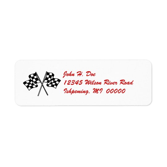 Chequered Flag Return LABEL ~ EZ2 Change Info Return Address Label