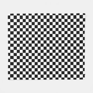 Chequered Flag Stylish Black And White Pattern Fleece Blanket