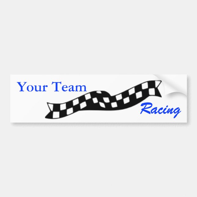 Chequered Flag Swoop Race Team Bumper Sticker (Front)