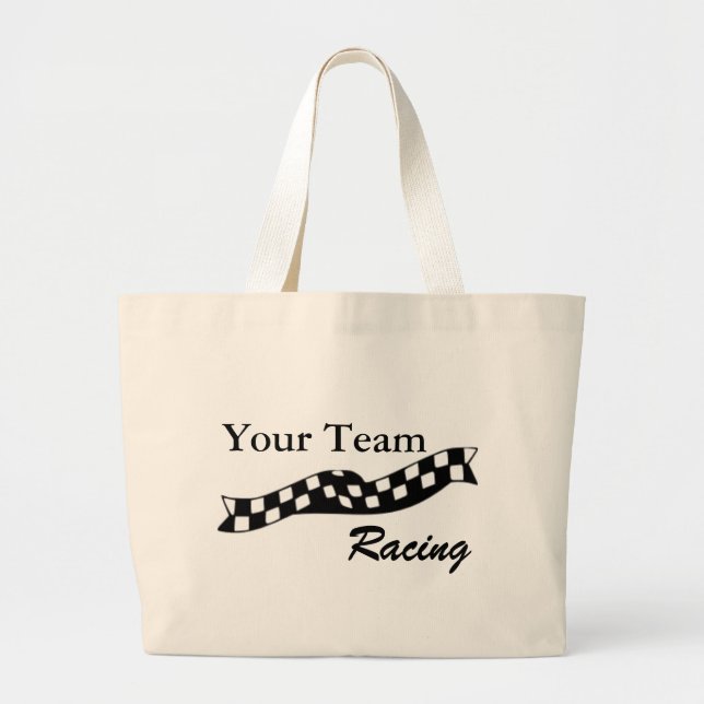 Chequered Flag Swoop Race Team Tote Bag (Front)