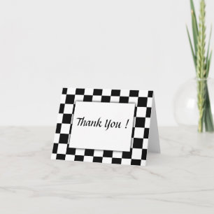 Chequered Flag Thank You Card Blank Inside