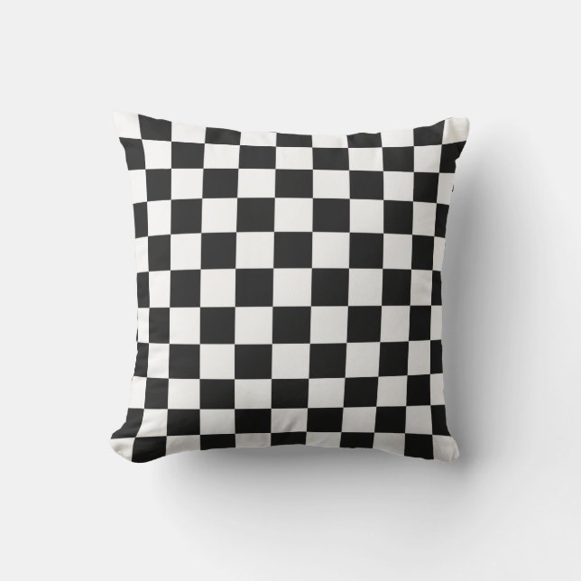 Chequered  Flag Throw Pillow (Front)