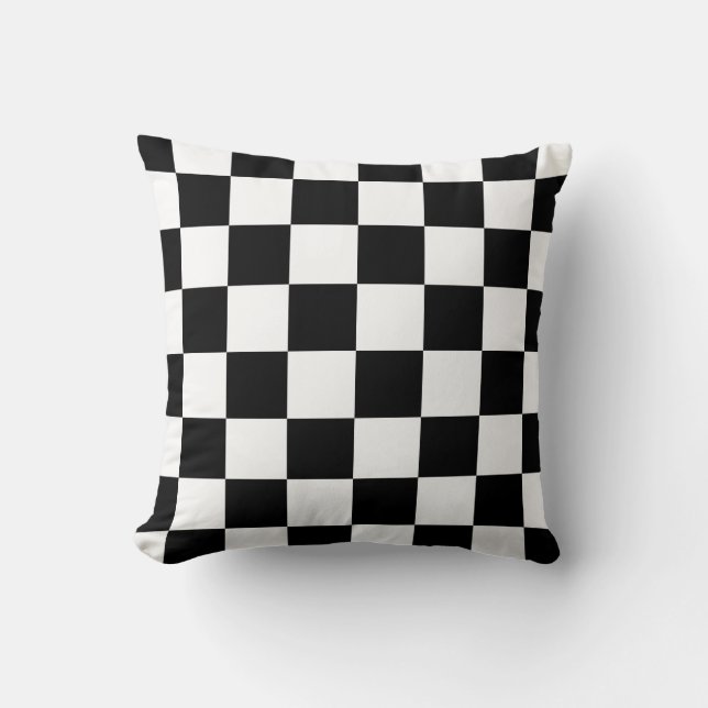 Chequered Flag Throw Pillow (Front)
