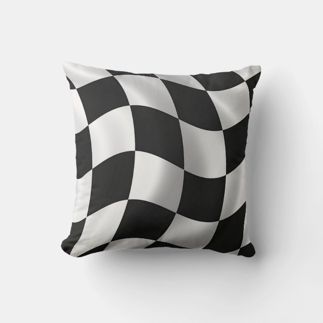 Chequered flag throw pillow (Front)