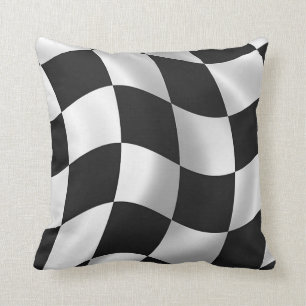 Chequered flag throw pillow