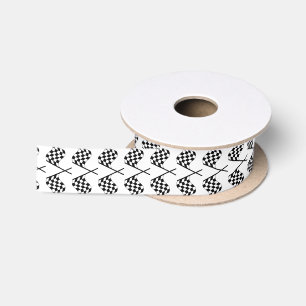 Chequered Flags Racing Finish Line Satin Ribbon
