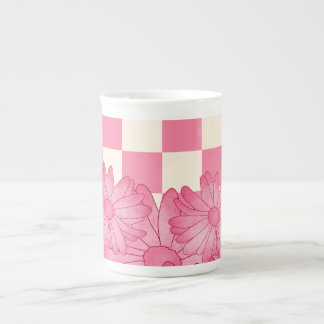 Chequered Floral Pattern Coquette Specialty Mug
