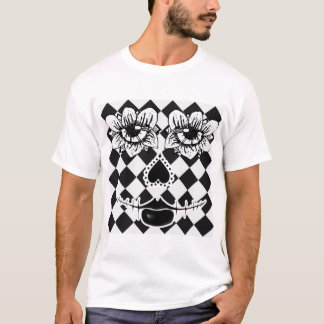 Chequered Flower Face | Surreal T-Shirt