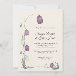 Chequered Fritillary Wedding Invitation