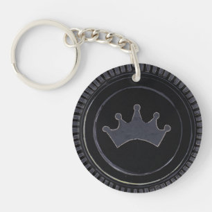 Chequered Game Piece Keychain
